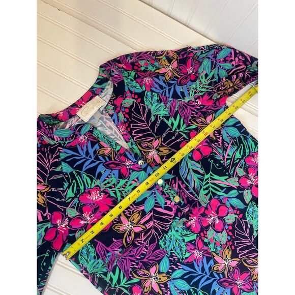 NWOT PAPPAGALLO Multicolored Floral Print Mini Shift Dress Long Sleeve Size S - Picture 3 of 8